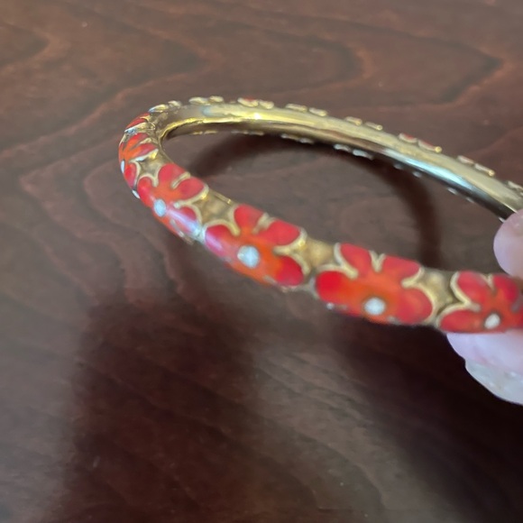 VTG bangle enamel flowers bracelet - Picture 3 of 4